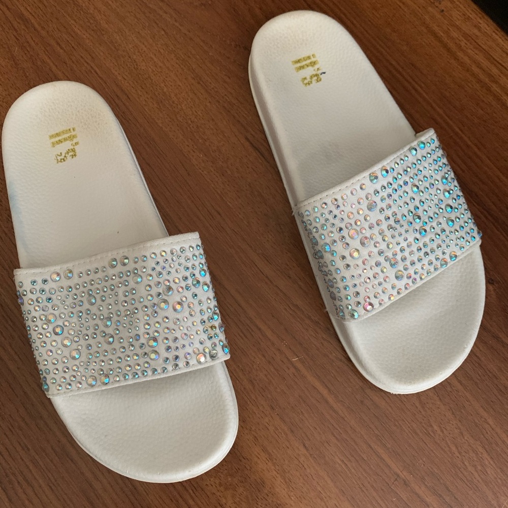Rhinestone slide sandals